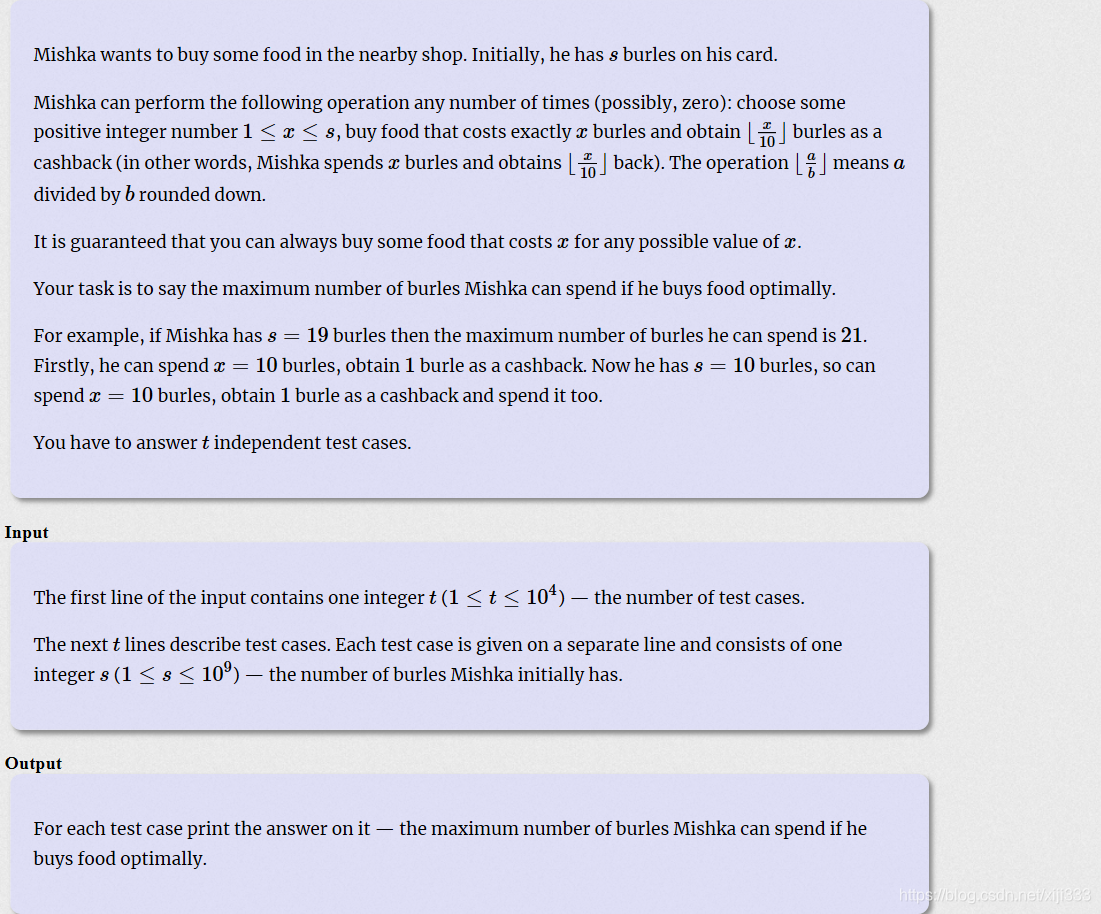 Codeforces 1296b Food Buying 简单贪心 模拟 Xiji333的博客 Csdn博客