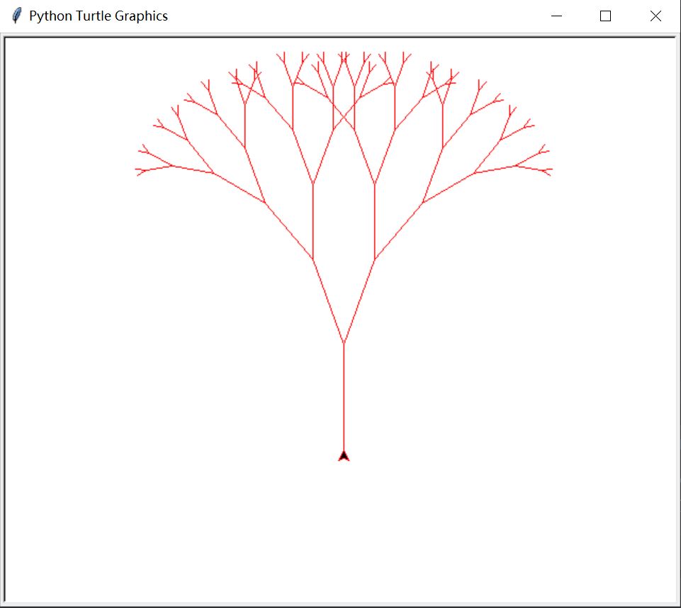 python turtle库(绘制五角星和分形树)_python利用循环语句和turtle