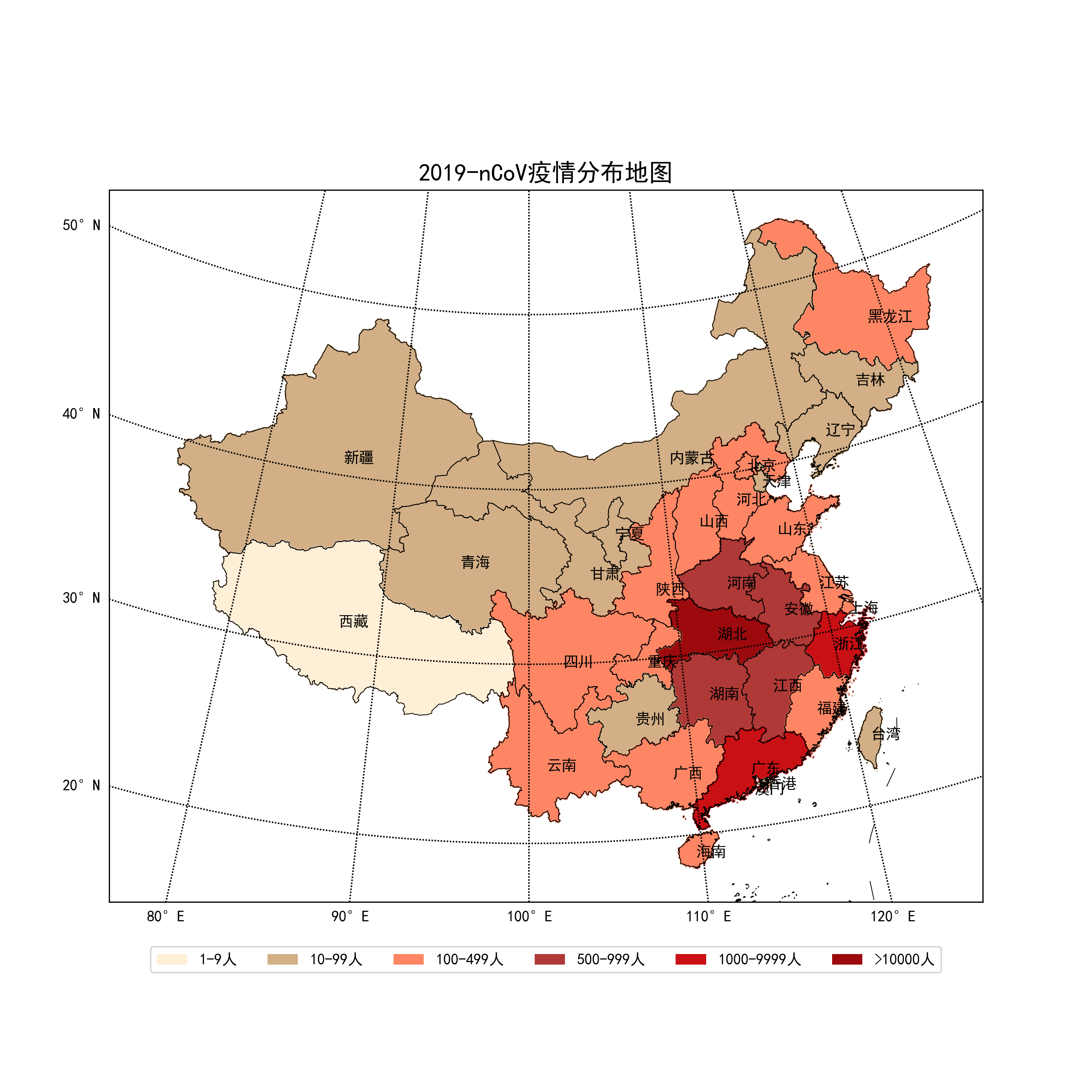 参考:1,python 实现 2019 新型冠状病毒疫情地图可视化 (basemap