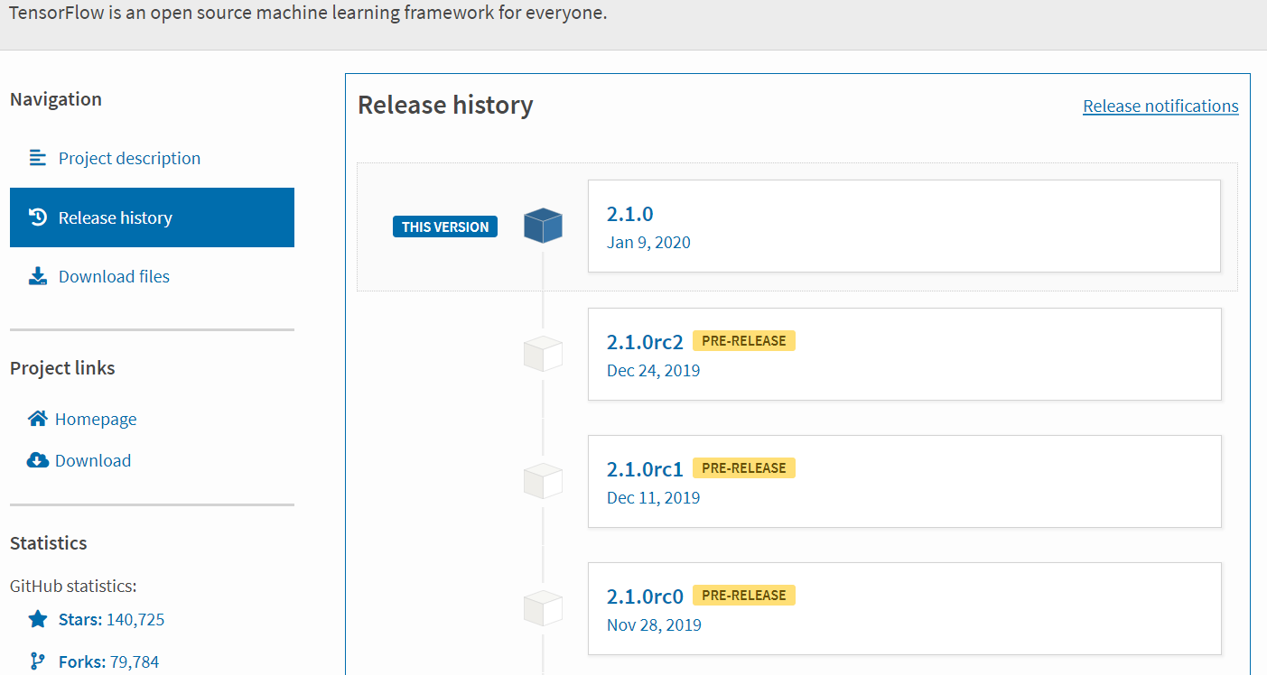 TensorFlow版本与Python版本对应关系以及TensorFlow包的下载