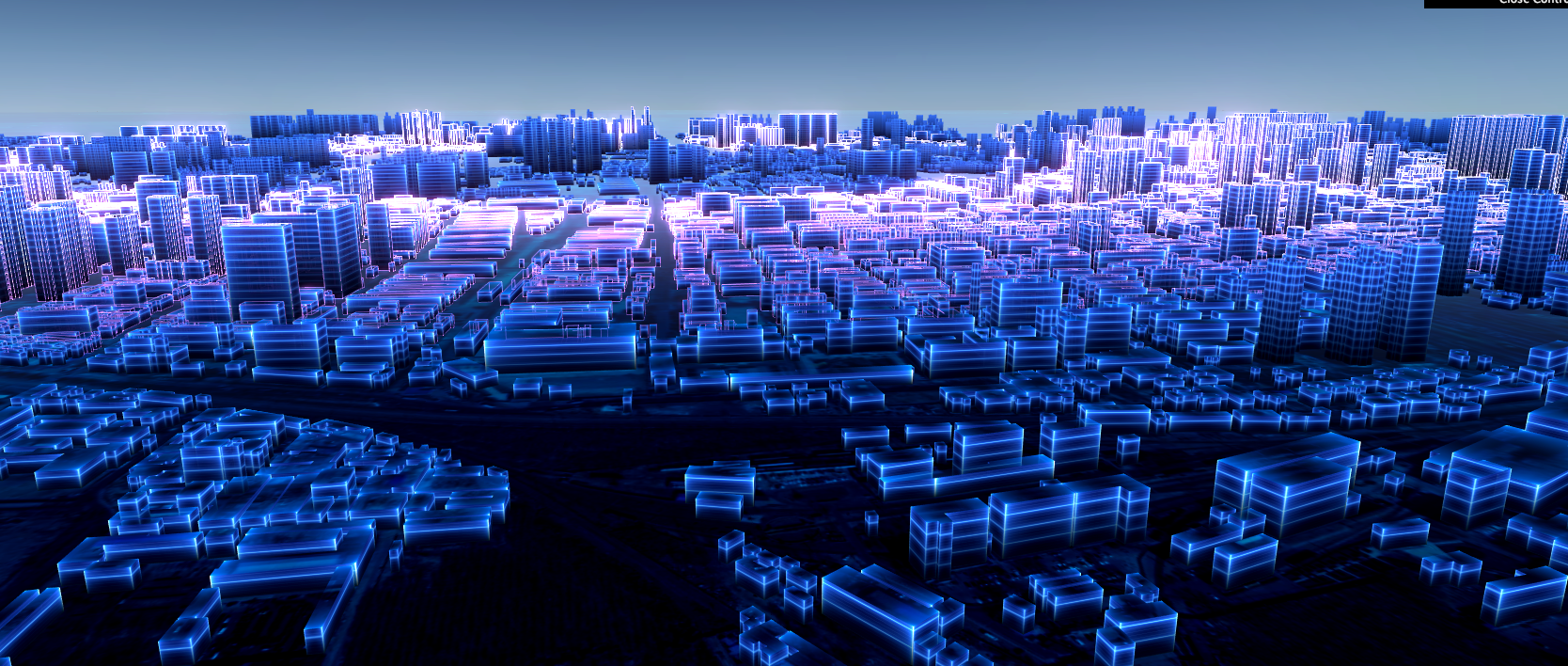 js实现炫酷的城市扫光效果