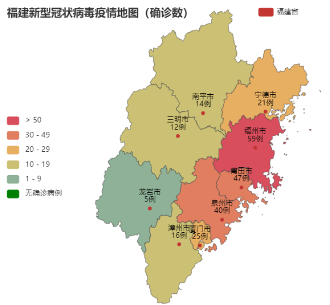 福建省疫情地圖