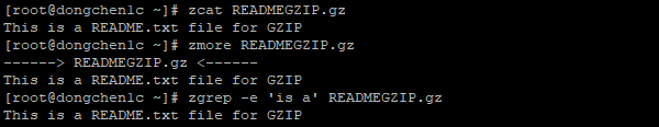 使用 zcat、zmore 以及 zgrep 命令来查看 .gz 归档文件的文本内容