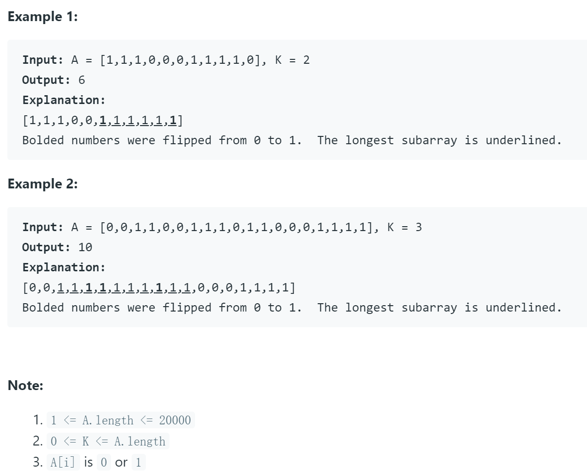 LeetCode 1004. Max Consecutive Ones III 解题报告（python）_max 