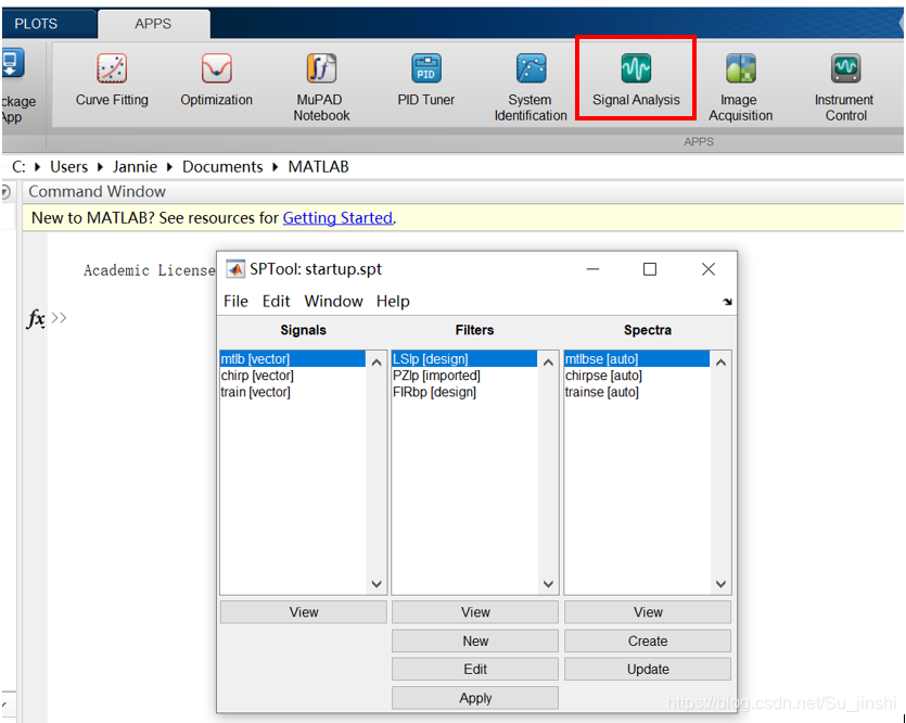Matlab信号处理综合工具_matlab中sptool在哪里-CSDN博客