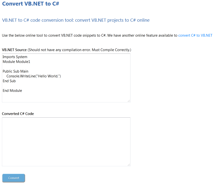 Vb Net与c 在线相互转换工具 Cvsto的博客 程序员宝宝 Vb Net转c 程序员宝宝