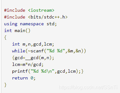寒假培训 Gcd 最大公约数 Lcm 最小公倍数 Ssnti的博客 Csdn博客