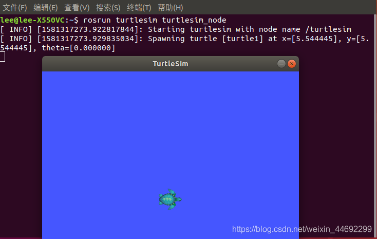启动海龟节点(turtlesim_node)