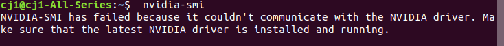 nvidia-smi error