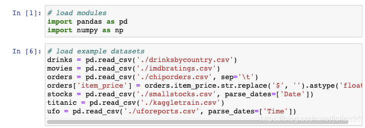 Import sample data set