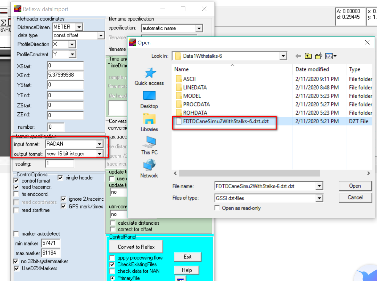 ReflexW open GPR data type with US radar, GSSI, MALA, IDS , Russian ...