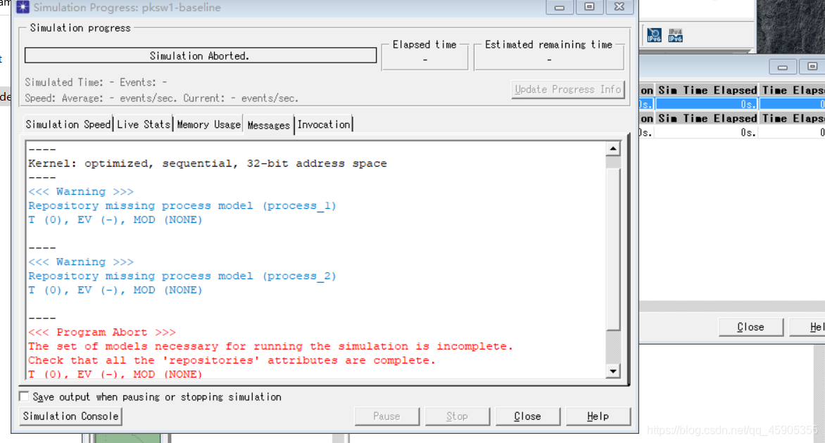 OPNET14.5仿真错误repository miss process mode显示丢失进程模型_repository missing ...