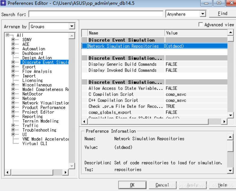 OPNET14.5仿真错误repository miss process mode显示丢失进程模型_repository missing ...