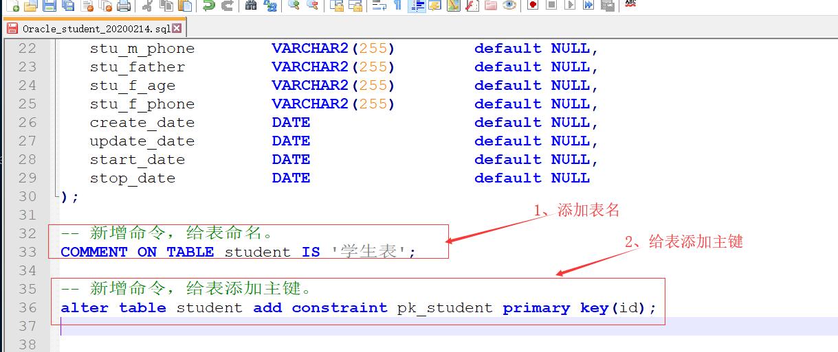 powerdesigner生成mysql语句_oracle创建表的sql语句