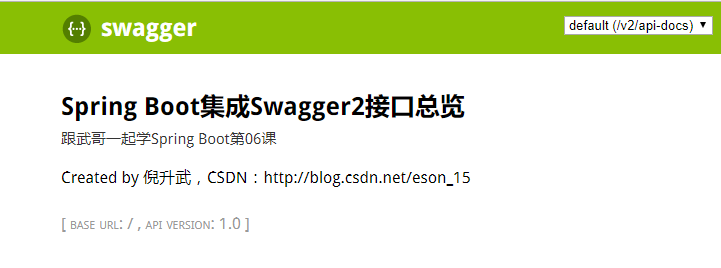 swagger2页面