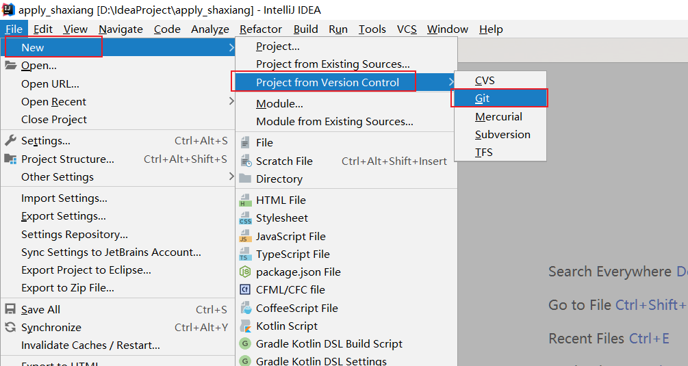 idea从github上导入项目