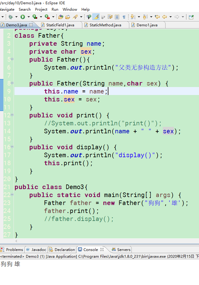 the assignment to variable name has no effect