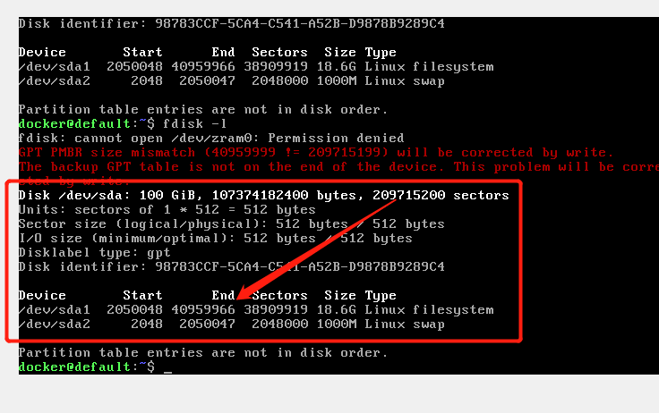 linux view partition table of vmdk