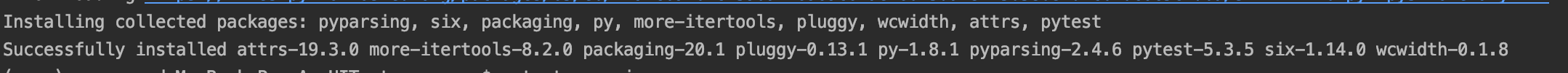 pytest successful installation screenshots