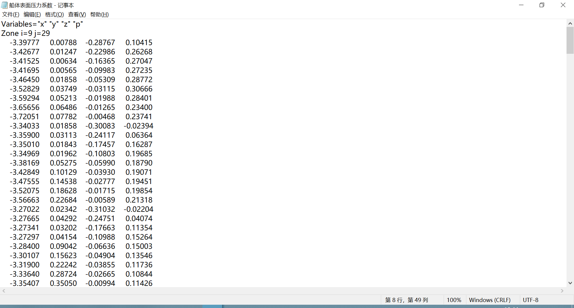 Tecplot云图——数据文本格式1_please change the hyphen (-) into a minus sign ...