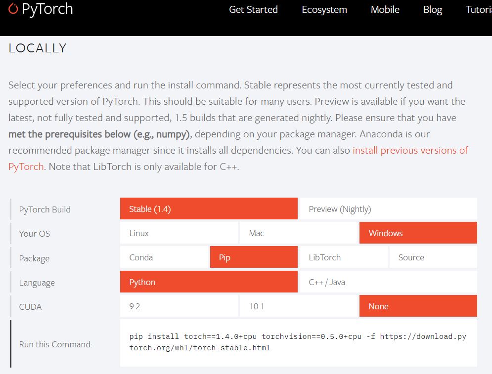 win10下 利用pip 安装pytorch及遇到的一些问题
