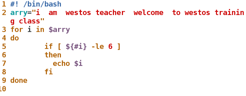 Linux之shell的for 数组 字符串练习 利用bash For循环打印下面这句话中字母数不大于6的单词 鲸鱼妹子 的博客 Csdn博客
