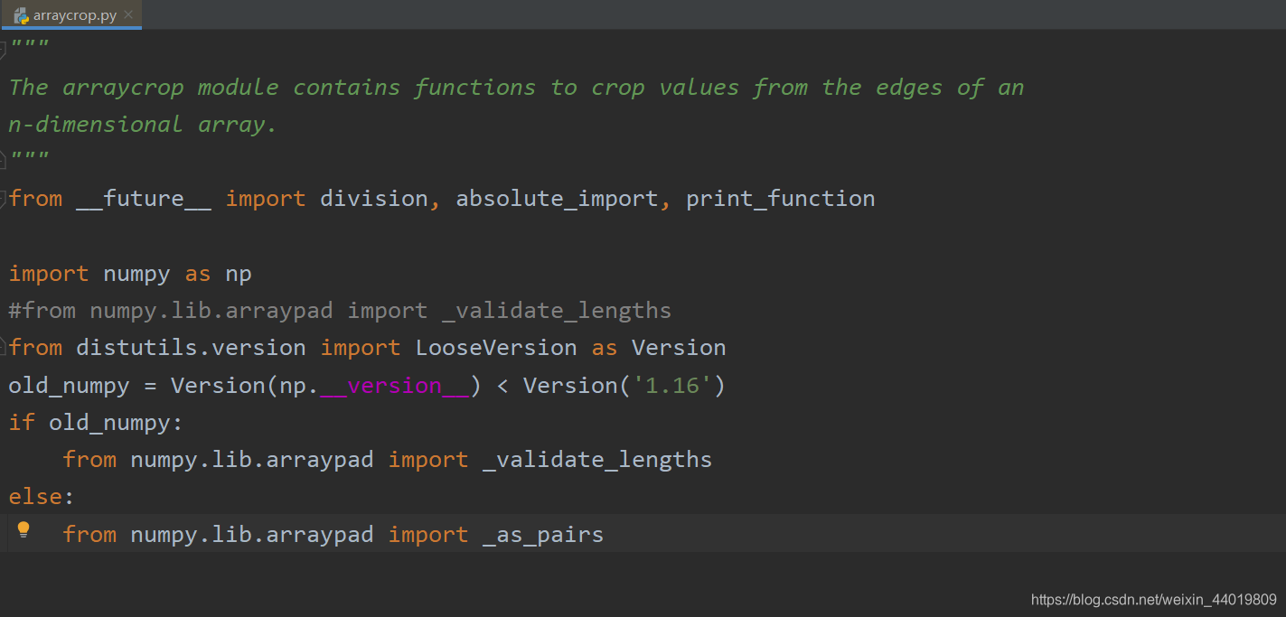 ImportError: cannot import name '_validate_lengths' from 'numpy.lib ...