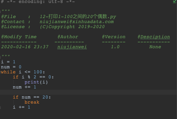 5、Python基础---打印1-100之间的20个偶数(基于Python3.6)_打印1-100之间的偶数-CSDN博客