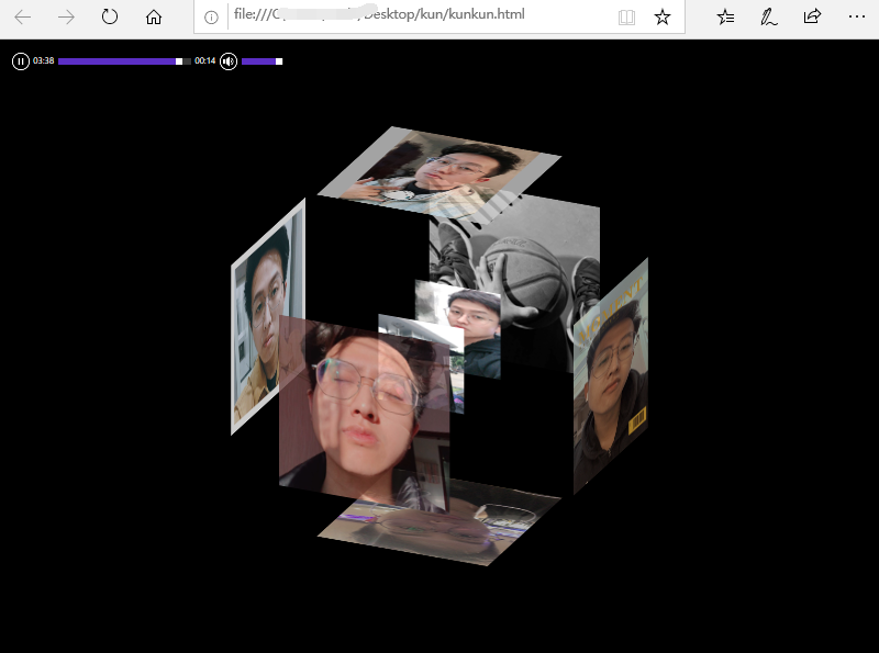 3D立体动态相册（带背景音乐）HTML+CSS脚本- 极客分享