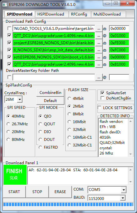 Phicomm DC1斐讯插座固件编译NONOS SDK MQTT实现远程控制电量采集