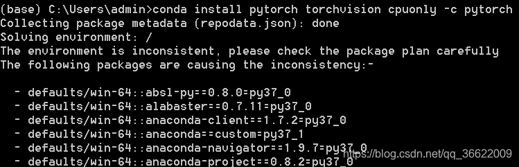 The Environment Is Inconsistent Please Check The Package Plan Carefully 使用conda命令出现：the Environment Is Inconsistent, Please Check The Package