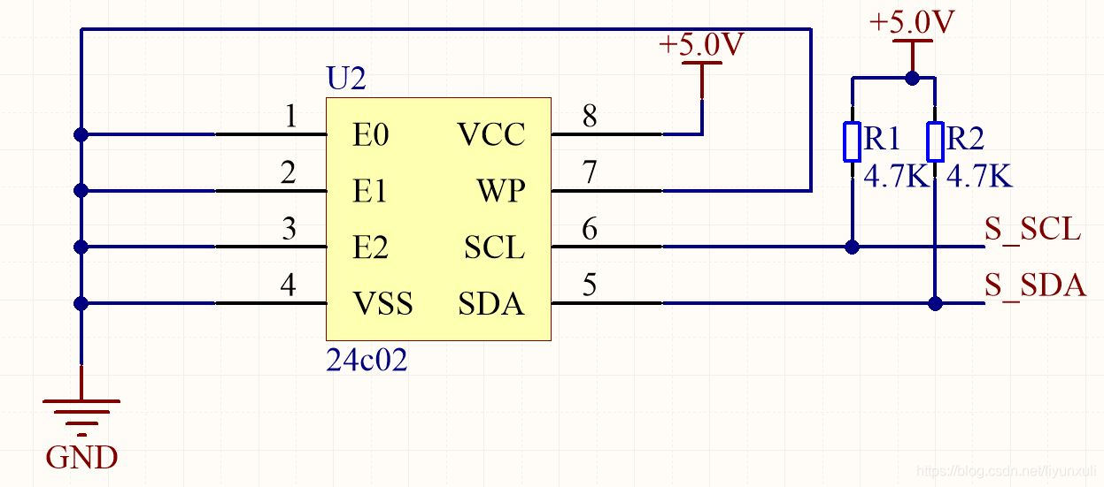 1,2，3引脚为IIC地址信号线要加4.7K上拉电阻