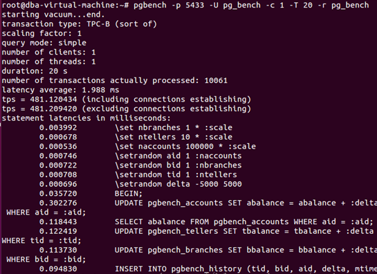 Pgbench Utilice el propio pgbench de Postgresql para las pruebas de rendimiento ...