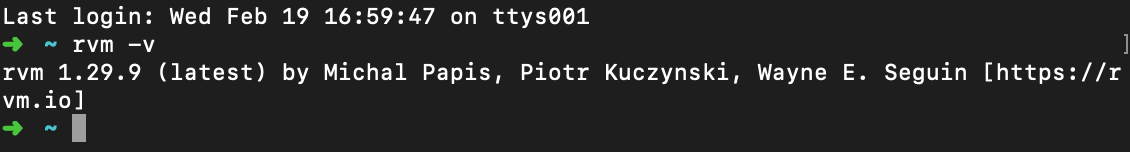 rvm 版本查看