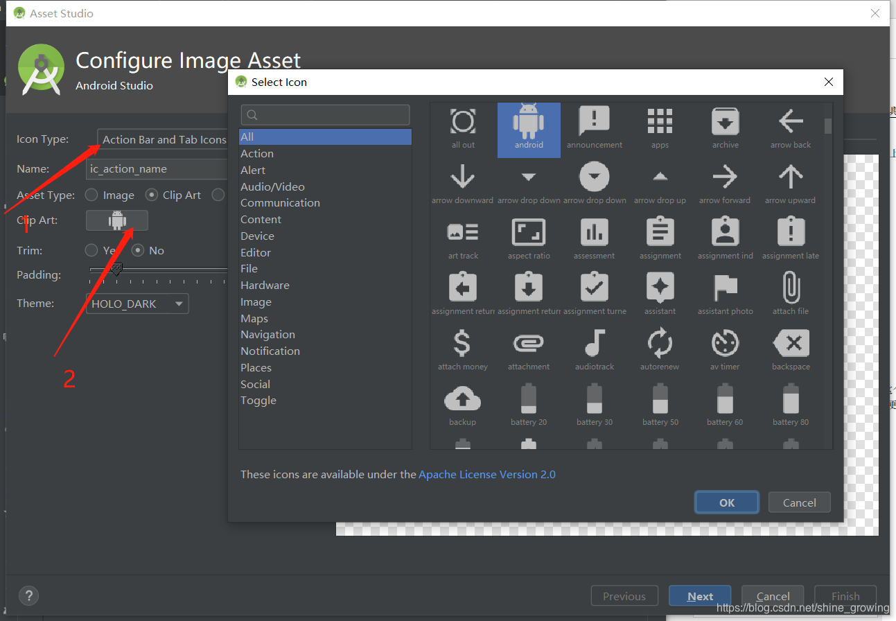 使用Android studio内置的Android asset studio工具 制作各个分辨率的小图标_android 添加asset图标 ...