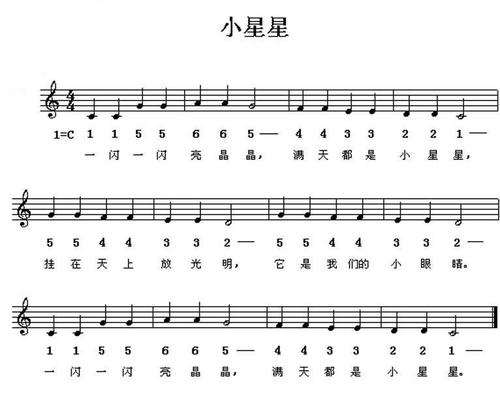 《小星星》简谱_小星星的曲谱 数字[通俗易懂]