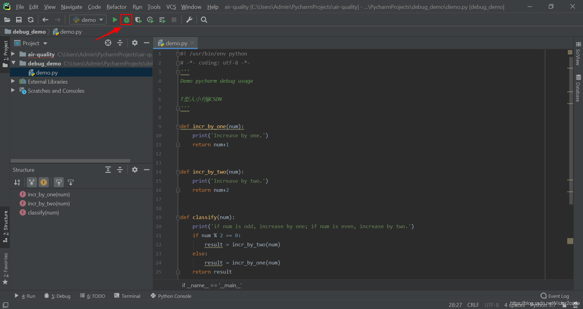 pycharm的debug断点调试功能实例详解_pycharm debug经典例子-CSDN博客