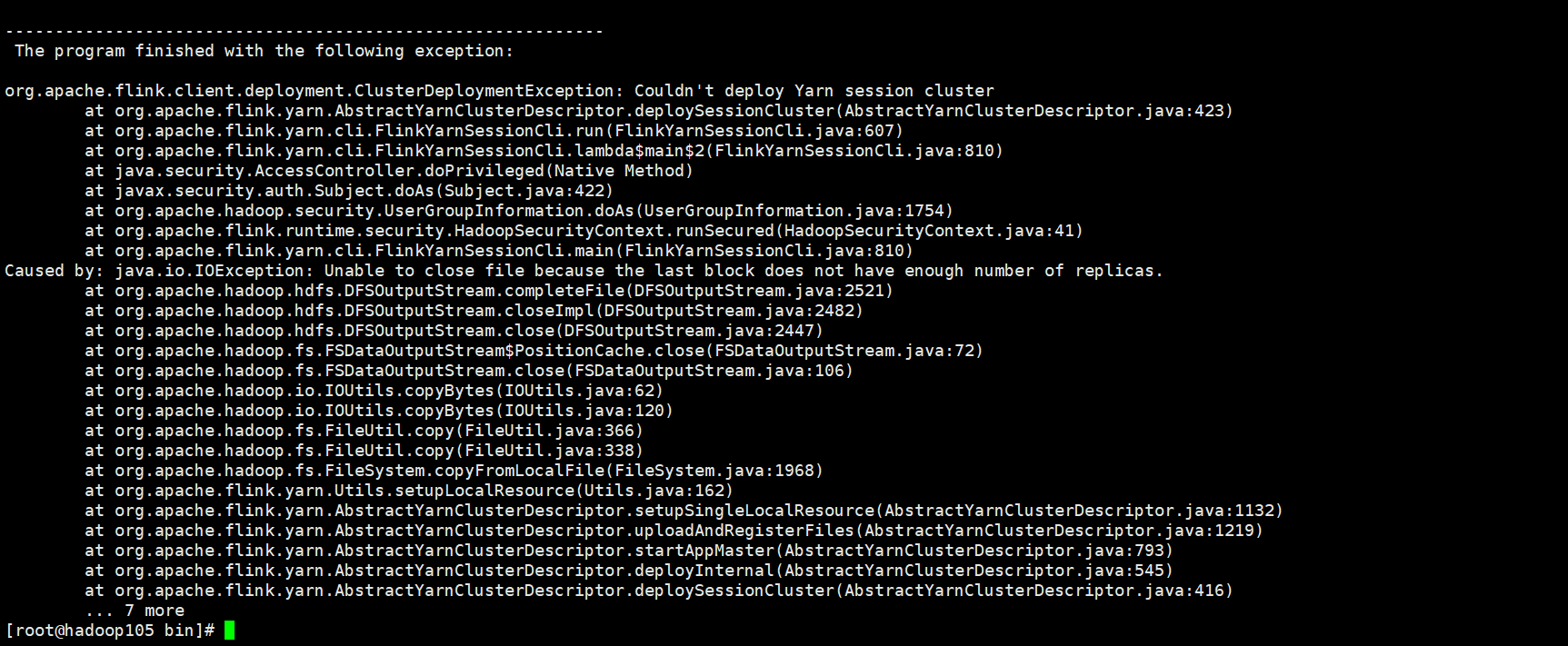 flink启动yarnsession命令报错的解决方案_couldn't deploy yarn session clusterCSDN博客