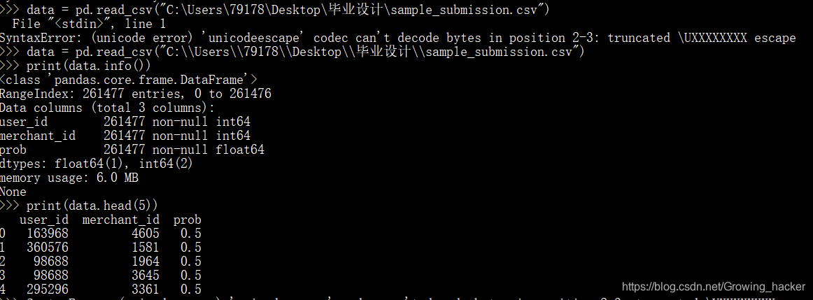 SyntaxError: (unicode error) 'unicodeescape' codec can't decode bytes ...
