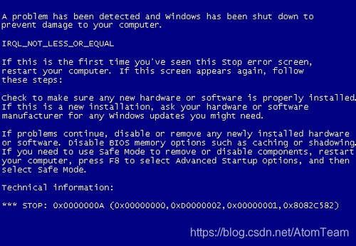 windows blue screen