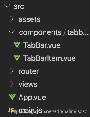 TabBarItem TabBar y dos subconjuntos, introducido en el App