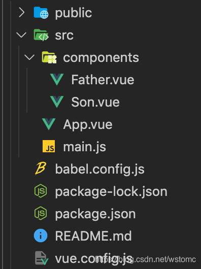 父子组件间传值目录结构