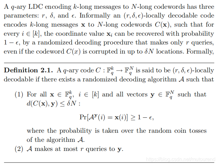 LDC——Locally Decodable Code_locallydecodable codesCSDN博客