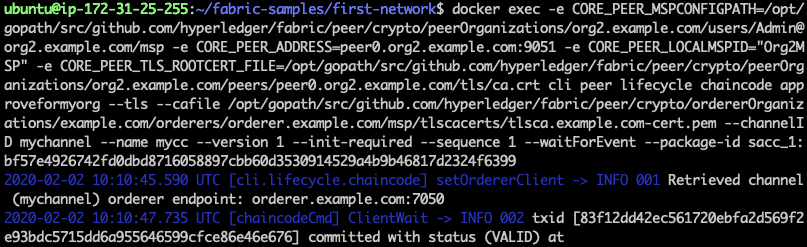 [外链图片转存失败,源站可能有防盗链机制,建议将图片保存下来直接上传(img-gq0FaafK-1582514440650)(fabric-2.0-chaincode-operation/org2-approval-2.0.0.png)]