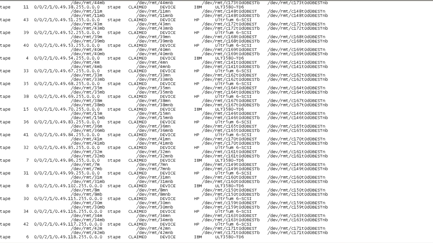 hpux下netbackup无法认到所有磁带机