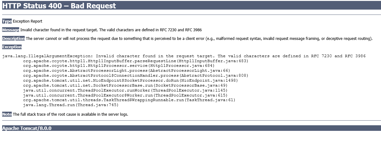 Solved Tomcat Rfc 7230 And Rfc 3986 Exception Programmer Sought