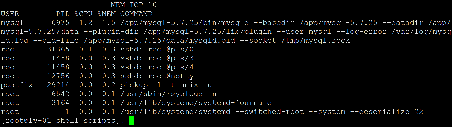 Linux Shell脚本专栏_找出占用CPU/内存过高的进程_05