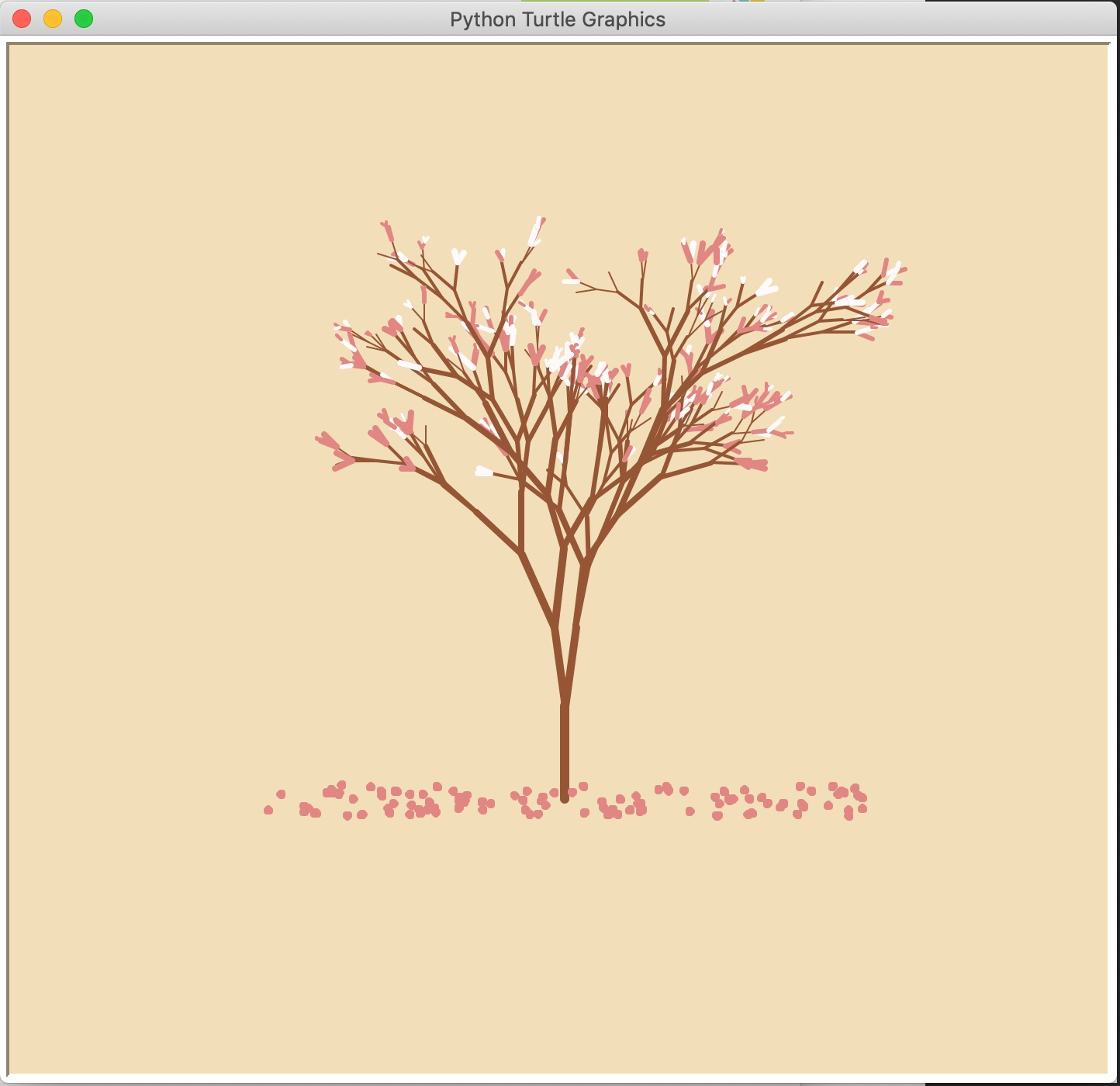 python的turtle库绘图动态樱花
