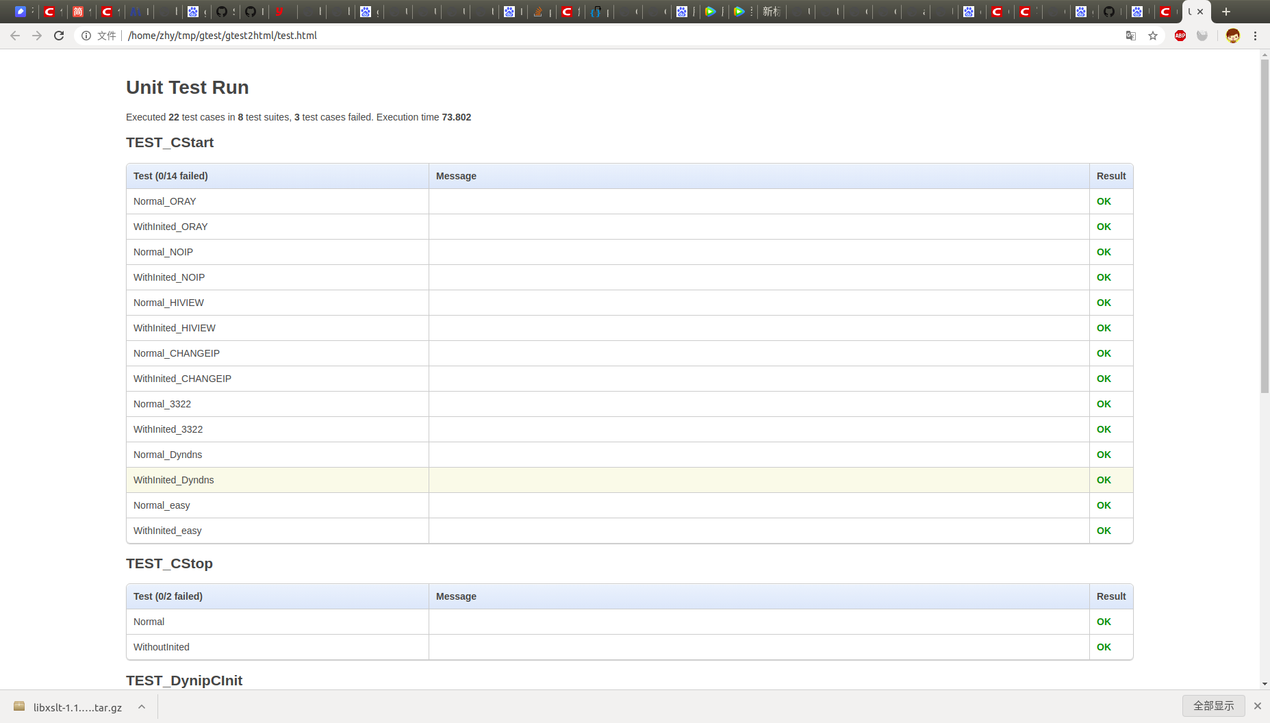 Display gtest test results - convert the xml results output by gtest ...