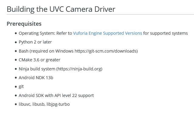 uvc camera driver